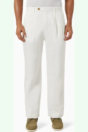 SELECTED Pleated Loose Pants in Cotton-blend
