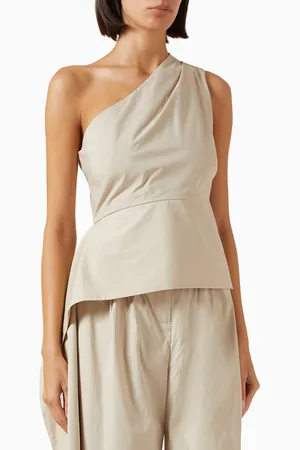 St Agni Asymmetric Origami Top in Cotton Blend