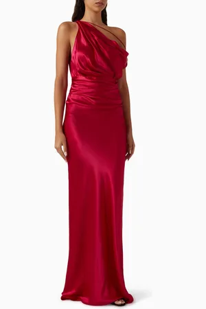 The Sei Off-shoulder Gown in Silk Satin