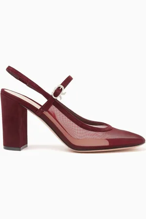 Gianvito Rossi Francoise 85 Slingback Pumps in Mesh & Suede