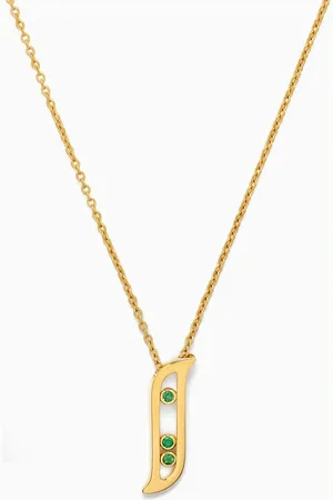Damas Alif Brilliance Emerald Necklace in 18kt Yellow
