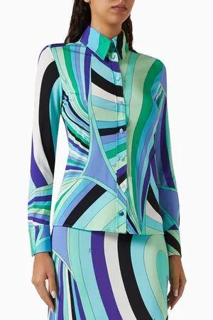 Puccini Iride-print Shirt in Satin Jersey