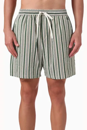 Les Deux Stan Striped Swim Shorts in Seersucker