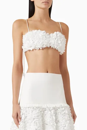 ALEXIS Risi Floral-appliqué Top in Cotton Blend