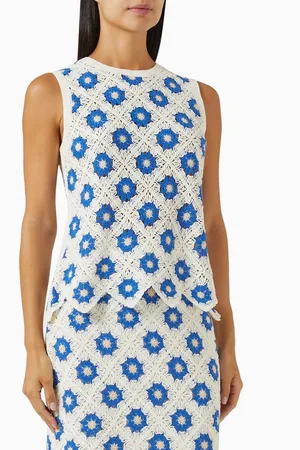 Y.A.S Yasbalis Crochet Top in Organic Cotton Blend
