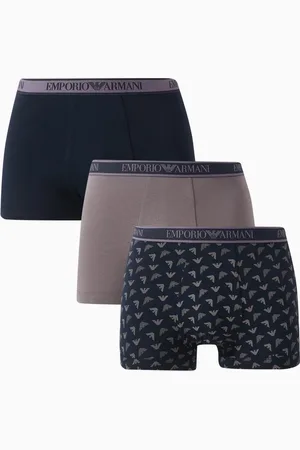 Emporio Armani Logo Boxer Briefs in Stretch-cotton, Set of 3