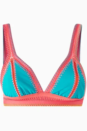 Benedetta Peacock Bikini Top in Italian Lycra
