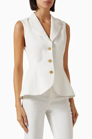 ALICE+OLIVIA Sammie Sculpted Blazer Vest in Cotton-blend