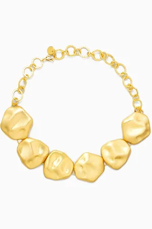 Elna Line Abstract Molten Necklace in 18kt -plated Metal