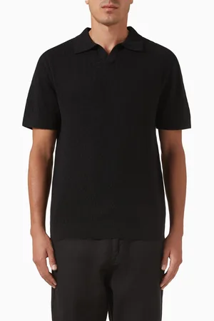 SELECTED Polo Shirt in Crochet Knit