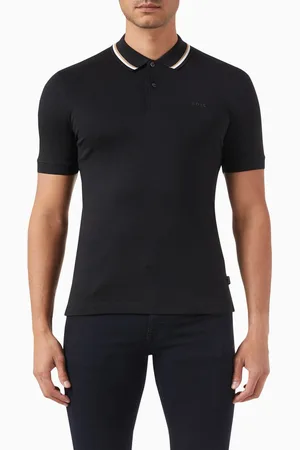 HUGO BOSS Logo Print Polo Shirt in Cotton