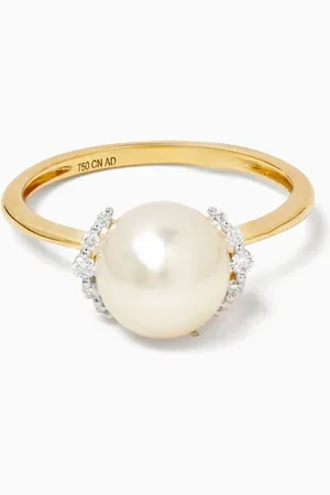 Damas Kiku Cadeau Pearl Ring in 18kt Yellow