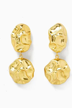 Elna Line Abstract Molten Earrings in 18kt -plated Metal