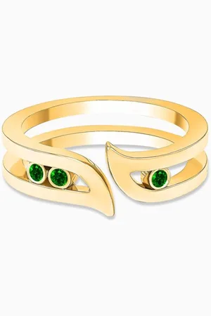 Damas Alif Brilliance Emerald Ring in 18kt Yellow