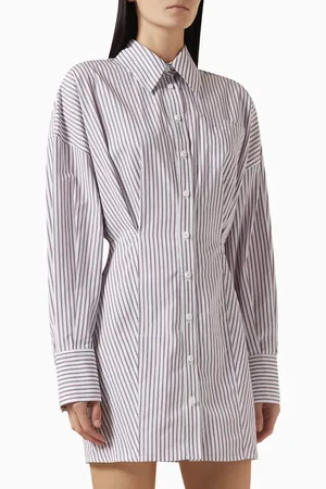 The Attico Striped Shirt Mini Dress