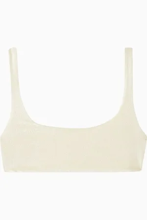 Jade Swim Rounded Edges Bikini Top in Stretch Terry