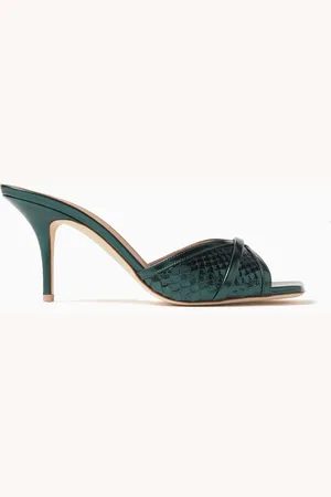 MALONE SOULIERS Perla 70 Mule Sandals in Python-embossed Leather