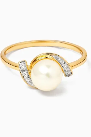 Damas Kiku Cadeau Pearl Ring in 18kt Yellow