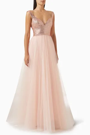 GEMY MAALOUF Stone-embellished Corset Gown in Tulle