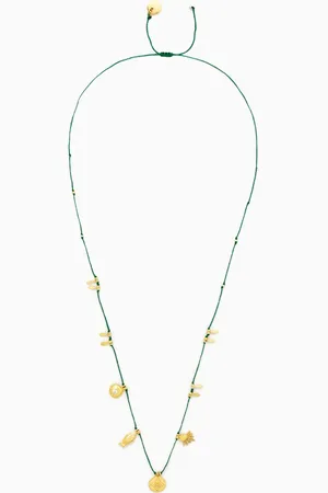 Elna Line Charm Necklace in 18kt Gold-plated Metal