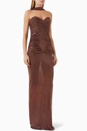 Ilkyaz Ozel Samsara Ruched Gown in Viscose Blend