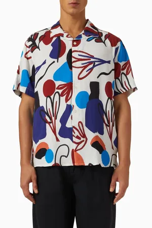 Wax London Didcot Scribble Shirt in Viscose