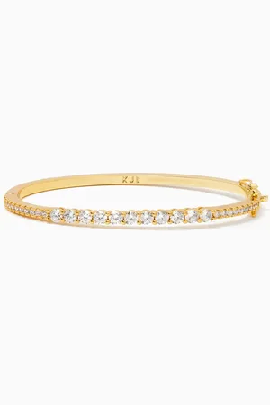 Kenneth Jay Lane Classic Round-cut CZ Bangle in -plated Brass