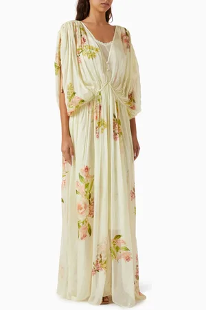 Hemant & Nandita Ruched-waist Kaftan