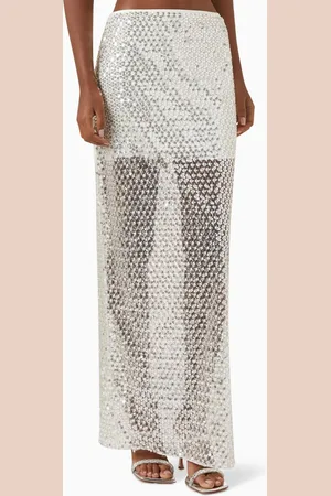 Shona Joy Asteri Sequin-embellished Maxi Skirt in Mesh