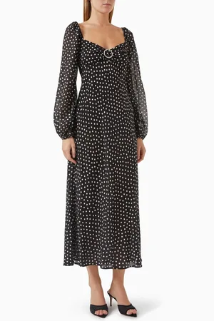 RIXO London Ivy Polka-dot Dress in Silk