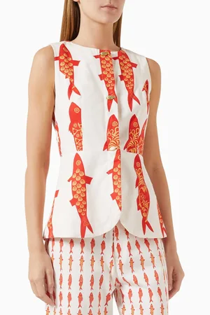 Never Fully Dressed Marina Sol Waistcoat in Cotton