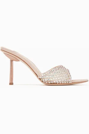 LE SILLA Gilda 80 Mules in Mesh & Metallic Leather