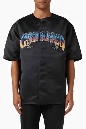 Casablanca Gothic Baseball Shirt in Satin
