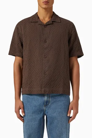 Wax London Lido Open Weave Shirt in Cotton