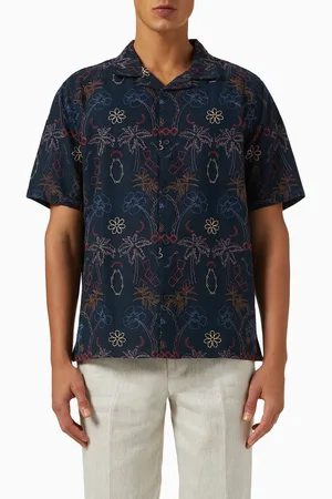 Wax London Didcot Hawaiian Embroidered Shirt in Cotton-blend