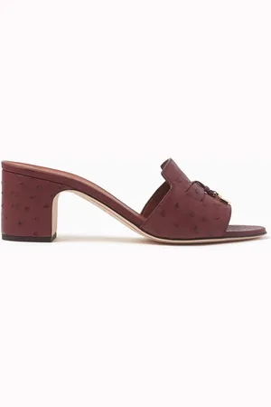 Loro Piana Summer Charms 55 Mule Sandals in Ostrich Leather