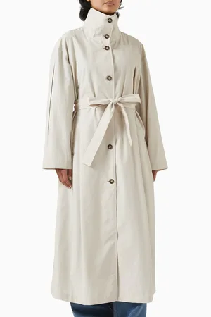 12 STOREEZ Relaxed-fit Belted Coat in Cotton-blend