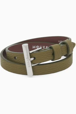 Alexander McQueen T-Bar Double-wrap Bracelet in Leather