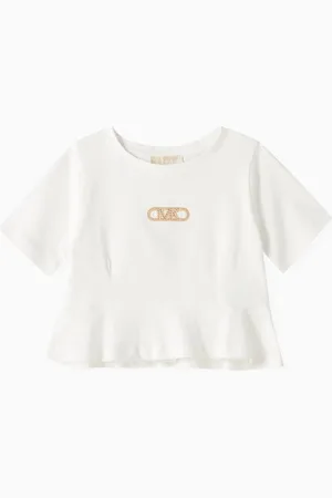 Michael Kors Studded Logo T-shirt in Cotton
