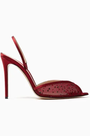 ANDREA WAZEN Katy Glitz 105 Slingback Sandals in Mesh