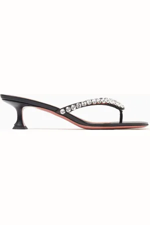 Amina Muaddi Gigi 45 Thong Sandals in Nappa Leather