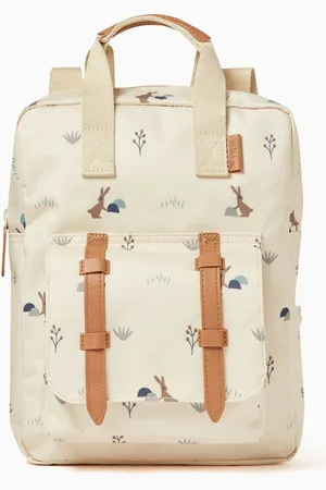 Fresk Small All-over Rabbit Print Backpack in Recycled Fabric
