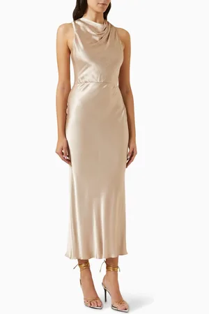 Shona Joy La Lune High Neck Midi Dress
