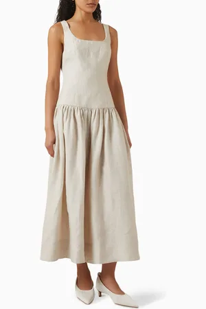 12 STOREEZ Midi Dress in Linen