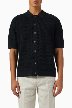 Wax London Tellaro Shirt in Honeycomb Cotton Knit