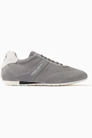 Giorgio Armani Runner Logo Sneakers in Suede & Leather