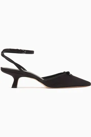 Reformation Wade 50 Ankle-strap Pumps in Satin
