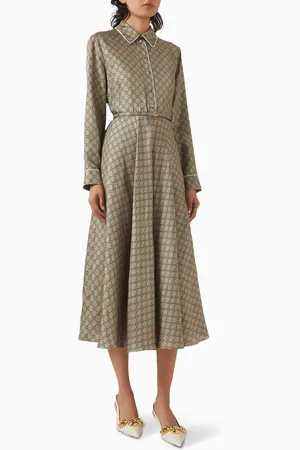 Gucci GG Belted Midi Shirt Dress