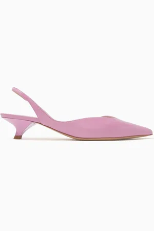 Emporio Armani 35 Slingback Mules in Brushed Leather