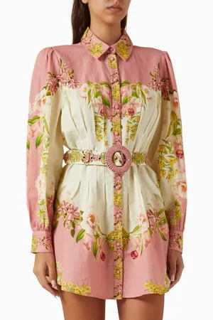 Hemant & Nandita Aiva Belted Mini Dress in Linen Blend